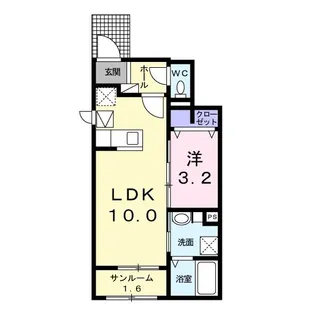 ボヌール・リアン II【1階】の間取り