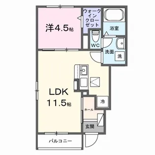 フリーデ プロムナード【1階】の間取り