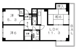 ハイグレード堅下【3階】の間取り