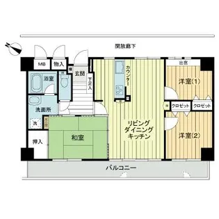 アーバンビュー皆実町【7階】の間取り