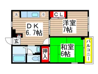 カサベルテ新検見川2B【1階】の間取り