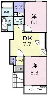 プレッソ グリーンレイク II【1階】の間取り