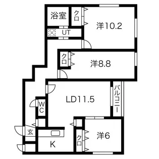 スイスコテージ【2階】の間取り