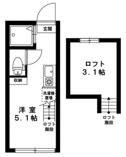 ジュネス中野坂上【2階】の間取り