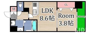 RPレジデンス都島【5階】の間取り