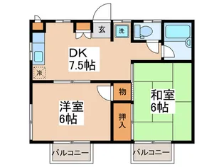 ヒルトップテラスB棟【2階】の間取り