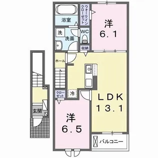 ラ メゾン豊城A【2階】の間取り