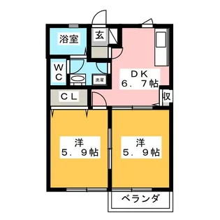 パールハウスB【2階】の間取り