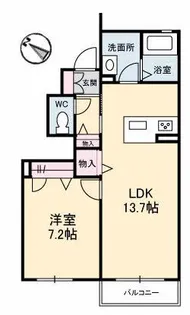 カーサ・グリナージュ B棟【1階】の間取り