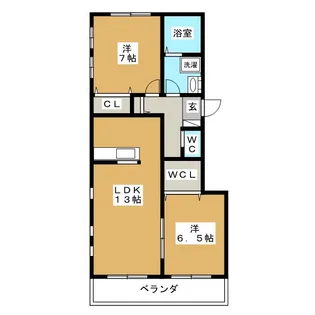 ヴィヴェール【1階】の間取り