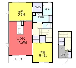シャーメゾンラコルトIIIA【2階】の間取り