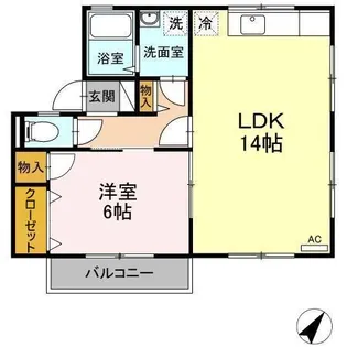 ファミール谷岡【1階】の間取り