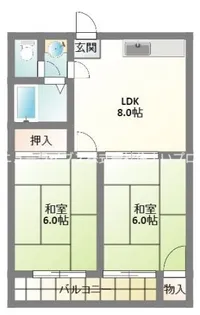 カトレアマンション【3階】の間取り