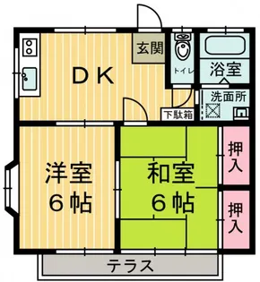コーポ石川B【1階】の間取り