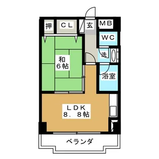 ハイム旭丘【4階】の間取り