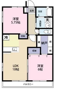 コンフォートウチヤマ【2階】の間取り