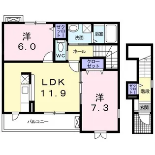 リュブミラーカIIA (甘楽郡甘楽町大字上野)【2階】の間取り
