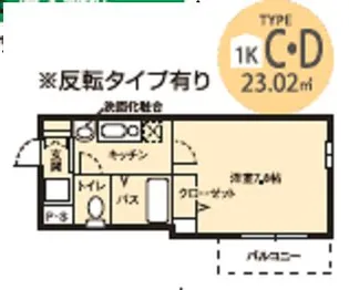ドミール桜川II【10階】の間取り