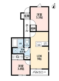 Seven Stars 野間口III【1階】の間取り