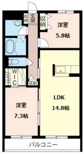 サジタリアB【3階】の間取り