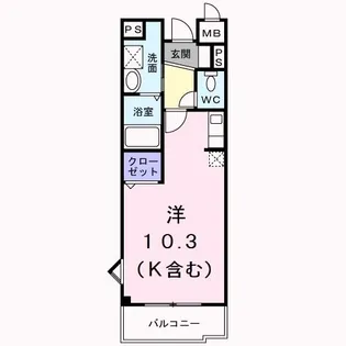 オーセント赤塚【3階】の間取り