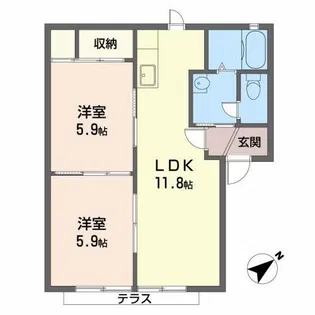 パーミーハイツ【1階】の間取り