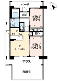 URサンヴァリエ春日丘【8階】の間取り