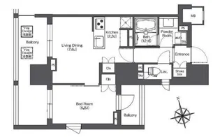 LIBR GRANT 西新宿EAST【8階】の間取り