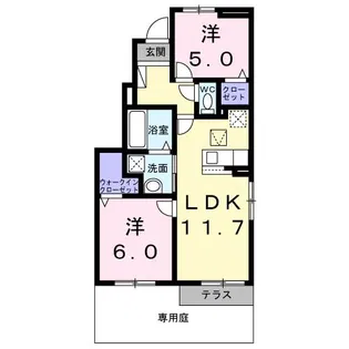 ベル・セレーノ【1階】の間取り