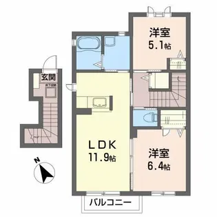 アーシス りんくうC【2階】の間取り