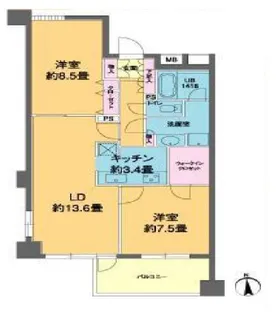 カスタリア高輪【6階】の間取り