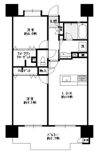 Alic Style顕徳ザ・テラス【13階】の間取り