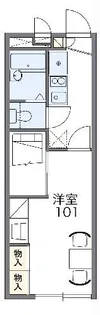 レオパレスサンライズヤマニ【1階】の間取り