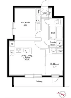 ルネサンス六本木プレミアムコート【4階】の間取り