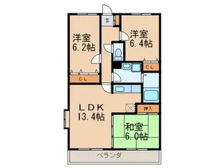 エステート下原【7階】の間取り