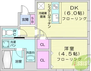レフカス榴岡【3階】の間取り
