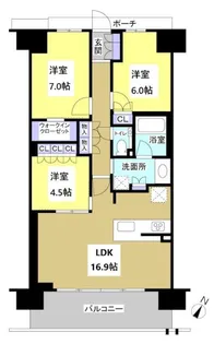 ブライトタウン天竜川駅前フレシア【11階】の間取り