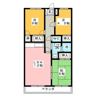 シャトレ木津【3階】の間取り