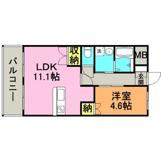 福岡県久留米市東合川新町【アパート】の間取り