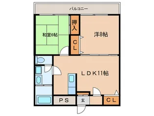 白萩光和ビル【2階】の間取り