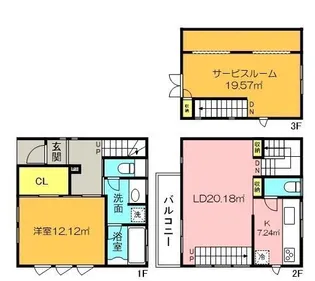 東京都新宿区百人町2【一戸建】の間取り