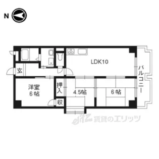 エクレールやぐら【1階】の間取り
