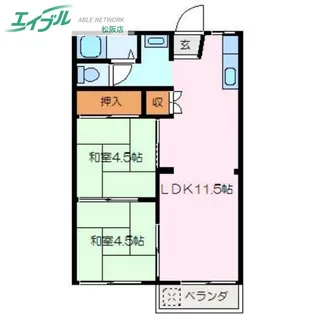 石津ハイツ【1階】の間取り