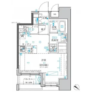 東京都中央区日本橋箱崎町【マンション】の間取り