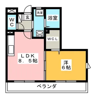 ソレイユ富水【2階】の間取り
