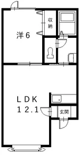 1LDKの間取り画像