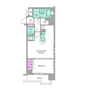 レジディア御茶ノ水【13階】の間取り