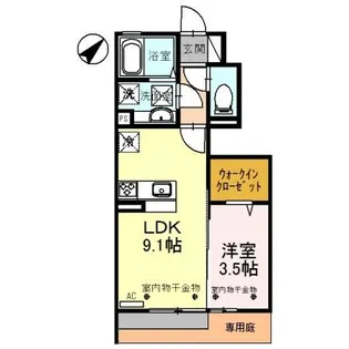 グラン ストリーツ C【1階】の間取り