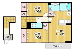 2LDKの間取り画像