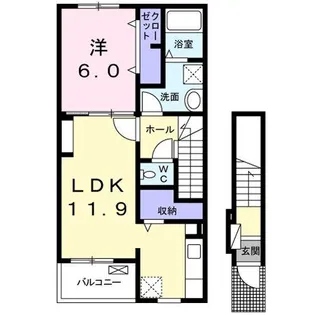 茨城県結城市大字結城【アパート】の間取り